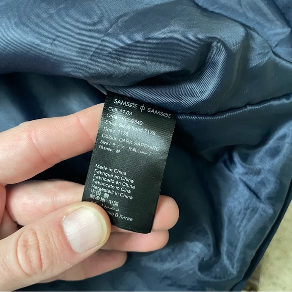 Samsoe Samsoe Navy Sivio Hooded Raincoat size M - Picture 5 of 6